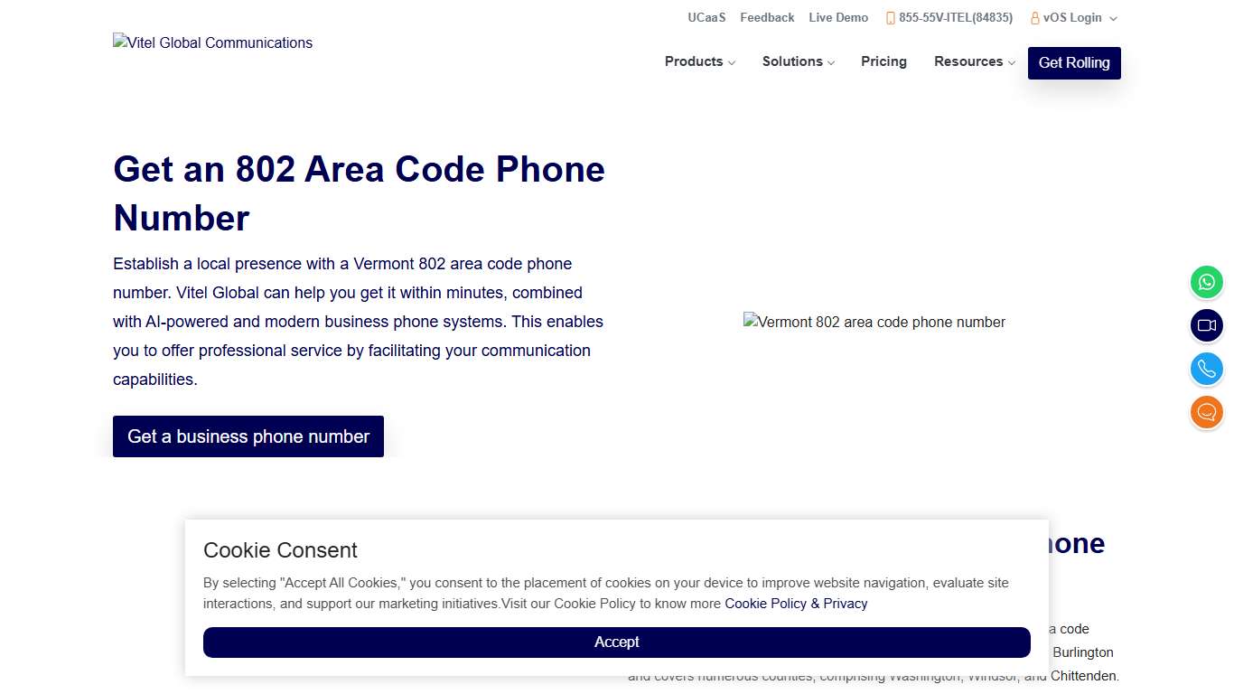 Get an 802 Area Code Business Phone Number in Vermont